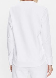 ARMANI EXCHANGE – Felpa Donna Regular con Logo Cucito Centro Petto Bianco