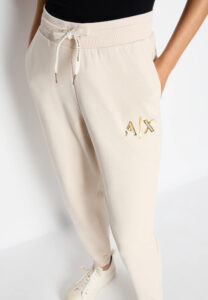 ARMANI EXCHANGE – Pantaloni Donna Sweatpants con Logo AX Beige