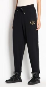 ARMANI EXCHANGE – Pantaloni Donna Sweatpants con Logo AX Nero