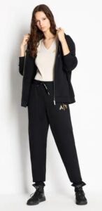 ARMANI EXCHANGE – Pantaloni Donna Sweatpants con Logo AX Nero