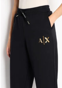 ARMANI EXCHANGE – Pantaloni Donna Sweatpants con Logo AX Nero