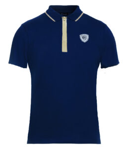 BLAUER – Polo Uomo Manica Corta con Cerniera in Contrasto Blu