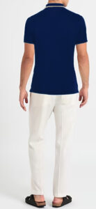 BLAUER – Polo Uomo Manica Corta con Cerniera in Contrasto Blu