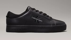 CALVIN KLEIN JEANS – Sneaker Uomo Classic Cupsole Low Laceup in Pelle Triplo Nero