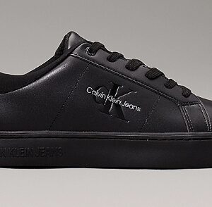 CALVIN KLEIN JEANS – Sneaker Uomo Classic Cupsole Low Laceup in Pelle Triplo Nero