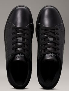 CALVIN KLEIN JEANS – Sneaker Uomo Classic Cupsole Low Laceup in Pelle Triplo Nero