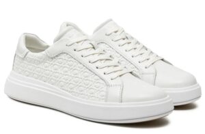CALVIN KLEIN JEANS – Sneaker Uomo Low Top Lace Up Lth Mono Bianco