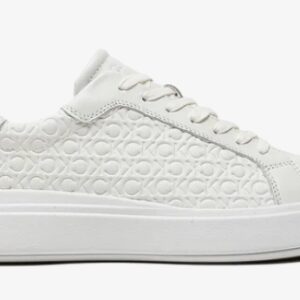 CALVIN KLEIN JEANS – Sneaker Uomo Low Top Lace Up Lth Mono Bianco