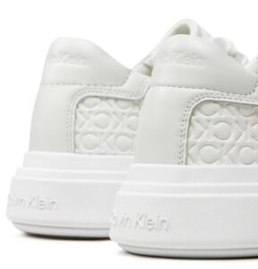 CALVIN KLEIN JEANS – Sneaker Uomo Low Top Lace Up Lth Mono Bianco