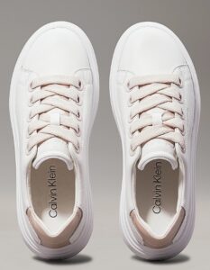 CALVIN KLEIN – Sneaker Donna Cupsole Lace Up Lht Bianco/Grigio Cristallo