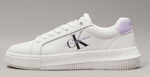 CALVIN KLEIN JEANS – Scarpe Donna Sneaker in Pelle Bianco/Lilla