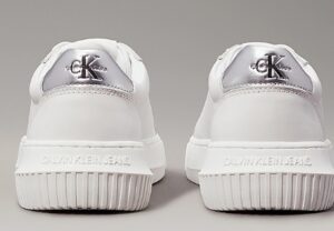 CALVIN KLEIN JEANS – Scarpe Donna in Pelle Chunky Cupsole Laceup Lth Bianco/Argento