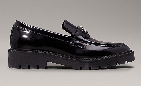 CALVIN KLEIN JEANS – Scarpe Donna Loafer in Pelle Triplo Nero