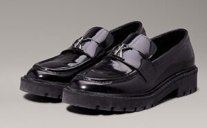 CALVIN KLEIN JEANS – Scarpe Donna Loafer in Pelle Triplo Nero
