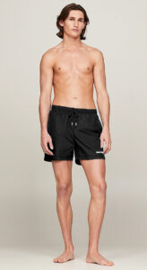 TOMMY HILFIGHER JEANS – Costume Uomo Shorts Slim Fit Medio con Logo Nero
