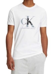 CALVIN KLEIN -T-Shirt Uomo con Monogramma Regular Bianco