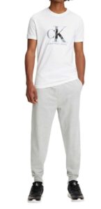 CALVIN KLEIN -T-Shirt Uomo con Monogramma Regular Bianco
