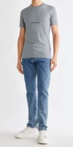 CALVIN KLEIN -T-Shirt Uomo Misto Cotone Biologico Slim Grigio