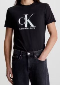 CALVIN KLEIN -T-Shirt Uomo con Monogramma Regular Nero