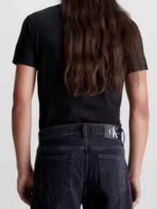 CALVIN KLEIN -T-Shirt Uomo con Monogramma Regular Nero