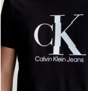 CALVIN KLEIN -T-Shirt Uomo con Monogramma Regular Nero