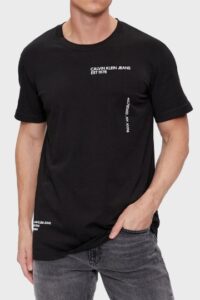 CALVIN KLEIN -T-Shirt Uomo Multi Logo Regular Nero