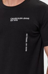 CALVIN KLEIN -T-Shirt Uomo Multi Logo Regular Nero