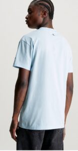 CALVIN KLEIN -T-Shirt Uomo con Logo Ripetuto Keepsake Blue