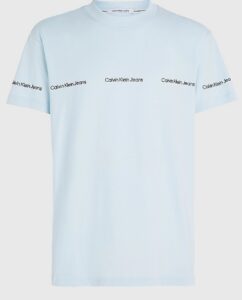 CALVIN KLEIN -T-Shirt Uomo con Logo Ripetuto Keepsake Blue