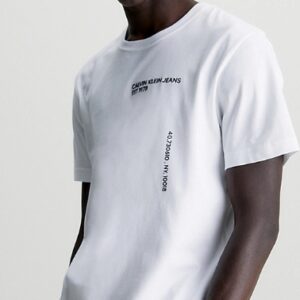 CALVIN KLEIN -T-Shirt Uomo Multi Logo Regular Bianco