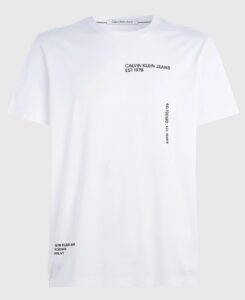 CALVIN KLEIN -T-Shirt Uomo Multi Logo Regular Bianco