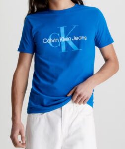 CALVIN KLEIN -T-Shirt Uomo con Monogramma Slim Tarps Blu