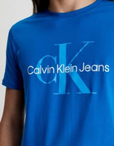 CALVIN KLEIN -T-Shirt Uomo con Monogramma Slim Tarps Blu