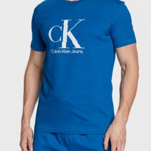 CALVIN KLEIN -T-Shirt Uomo con Monogramma Regular Tarps Blu