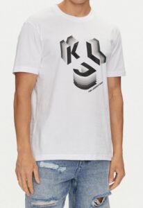 KARL LAGERFELD – T-Shirt Uomo Regular 3D Monogram Bianco