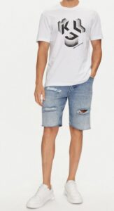 KARL LAGERFELD – T-Shirt Uomo Regular 3D Monogram Bianco