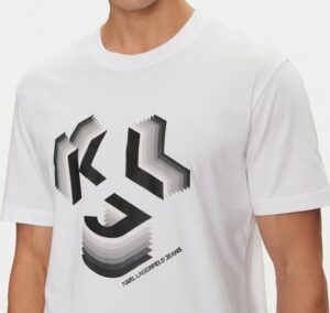 KARL LAGERFELD – T-Shirt Uomo Regular 3D Monogram Bianco