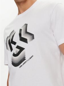 KARL LAGERFELD – T-Shirt Uomo Regular 3D Monogram Bianco