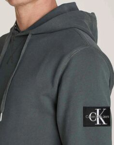 CALVIN KLEIN JEANS – Felpa Uomo Badge Hoodie Endless Grey