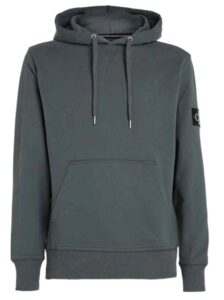 CALVIN KLEIN JEANS – Felpa Uomo Badge Hoodie Endless Grey