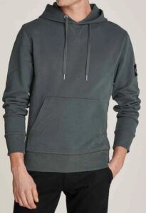 CALVIN KLEIN JEANS – Felpa Uomo Badge Hoodie Endless Grey