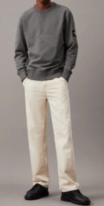 CALVIN KLEIN JEANS – Felpa Uomo Cotone Badge Endless Grey