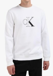 CALVIN KLEIN JEANS – Felpa Uomo Monologo Bianco