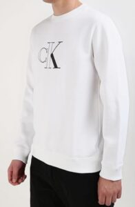 CALVIN KLEIN JEANS – Felpa Uomo Monologo Bianco