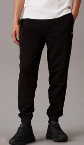 CALVIN KLEIN JEANS – Pantaloni Tuta Uomo con Stemma in Spugna di Cotone Nero