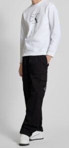 CALVIN KLEIN – Pantaloni Uomo Cargo in Twill di Cotone Nero