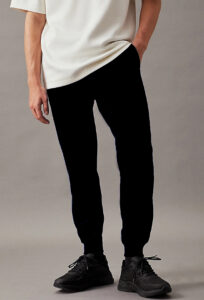 CALVIN KLEIN JEANS – Pantaloni Tuta Uomo in Spugna di Cotone Nero