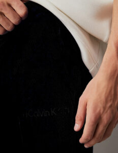 CALVIN KLEIN JEANS – Pantaloni Tuta Uomo in Spugna di Cotone Nero