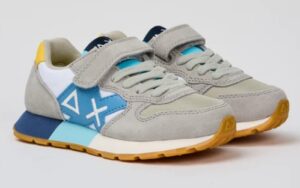 SUN68 – Scarpe Boy’s Jaki Bicolor (Kid) Grigio Chiaro/Bianco