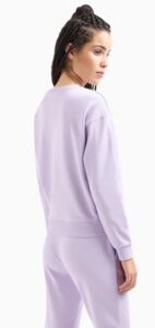 ARMANI EXCHANGE – Felpa Donna Girocollo con Stampa Logata in Cotone Organico ASV Lilla
